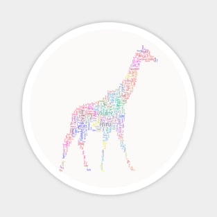 Giraffe Africa Silhouette Shape Text Word Cloud Magnet